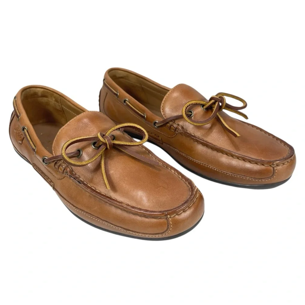 Polo Ralph Lauren Men‎ 9D Brown Leather Boat Loafer Driving Moccasin Shoes